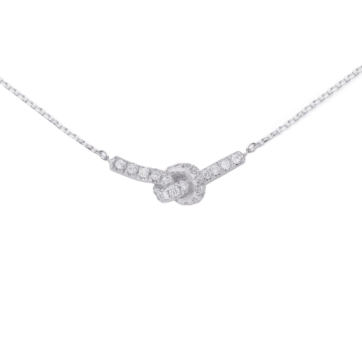 Unknown Love Knot Diamond Necklace, 14k Yellow Gold 7 Unknown Love Knot Diamond Necklace, 14k Yellow Gold – Image 5