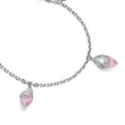 Fei Liu Pink Cat's Eye And CZ Sterling Silver Charm Bracelet -Mode Bijouterie Magasin MAG 925R 402 CEPK side SQUARE master