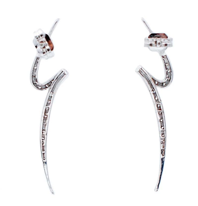 Unknown Diamonds, 18 Karat White Gold Modern Earrings 5 Unknown Diamonds, 18 Karat White Gold Modern Earrings – Image 3