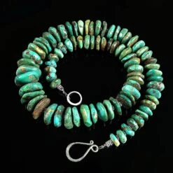 AJD 22 Inch Graduated Natural Turquoise Rondelle Necklace -Mode Bijouterie Magasin MN16133C master