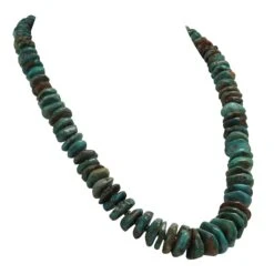 AJD 22 Inch Graduated Natural Turquoise Rondelle Necklace -Mode Bijouterie Magasin MN16133SIG master