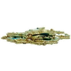 Van Cleef & Arpels Vintage Alhambra Turquoise Yellow Gold 10 Motif Necklace -Mode Bijouterie Magasin MTSJ13613 7 master