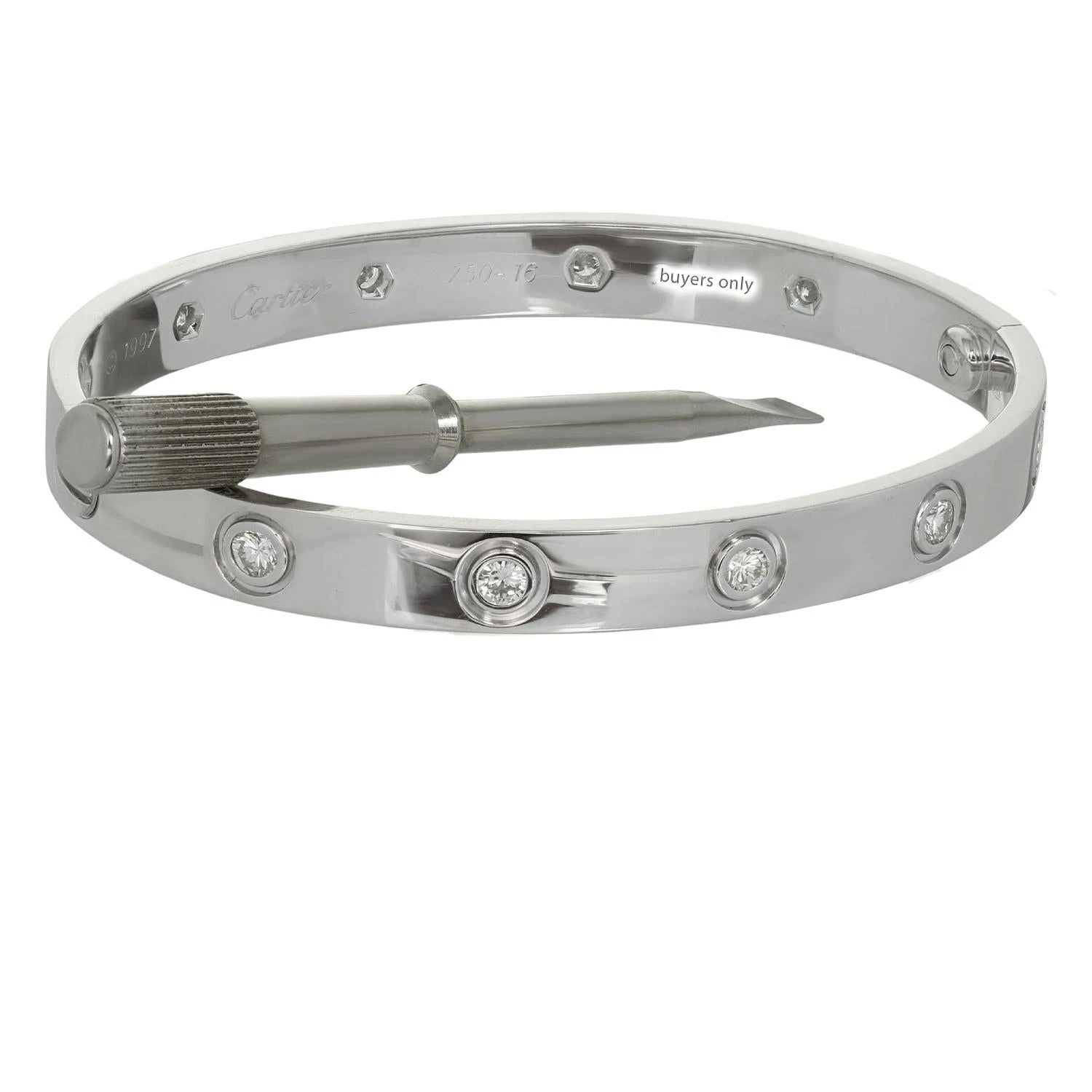 Cartier Love 10 Diamond White Gold Bracelet 8 Cartier Love 10 Diamond White Gold Bracelet – Image 6