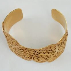 Miriam Haskell Gold Plated Filigree Flower Bangle Bracelet -Mode Bijouterie Magasin Miriam Haskell Gold Plated Filigree Flower Bangle Bracelet 5 master