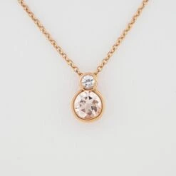 Morganite Pendant In Rose Gold -Mode Bijouterie Magasin Morganite White Sapphire Pendant 1 master