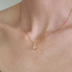 Morganite Pendant In Rose Gold -Mode Bijouterie Magasin Morganite White Sapphire Pendant 4 master