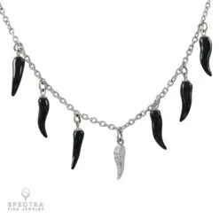 Adamas Cornicello Diamond Onyx Necklace 9 Adamas Cornicello Diamond Onyx Necklace -Mode Bijouterie Magasin N1173 master 1