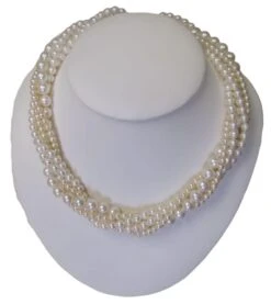 Beautiful Fresh Water Cultured Pearl Torsade / Twist Necklace, 17", Ster. Silver 7 Beautiful Fresh Water Cultured Pearl Torsade / Twist Necklace, 17", Ster. Silver -Mode Bijouterie Magasin N48TWIST master