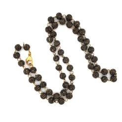 Pave Diamond Ball Chain Neckalce Made In 14k Yellow Gold -Mode Bijouterie Magasin NKUGI 195 3 master