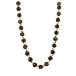 Pave Diamond Ball Chain Neckalce Made In 14k Yellow Gold -Mode Bijouterie Magasin NKUGI 195 4 master