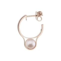 Nathalie Jean Contemporary Pearl 18 Karat Rose Gold Hoop Earrings 10 Nathalie Jean Contemporary Pearl 18 Karat Rose Gold Hoop Earrings -Mode Bijouterie Magasin New 3 master