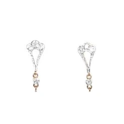 Unknown 0.12 Carat Transitional Cut Diamond Earrings, 18k Yellow Gold -Mode Bijouterie Magasin New Project 13 master 1