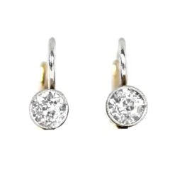 Unknown 2.35 Carat Old Euro Cut Diamond Earrings, 18k Yellow Gold, Platinum 9 Unknown 2.35 Carat Old Euro Cut Diamond Earrings, 18k Yellow Gold, Platinum -Mode Bijouterie Magasin New Project 20 master