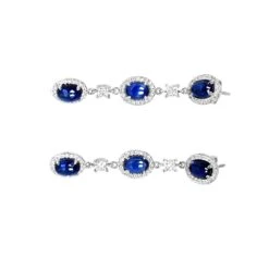 Unknown 7.70 Carat Cabochon Cut Sapphires Earrings, Diamond Halo, 18k White Gold 10 Unknown 7.70 Carat Cabochon Cut Sapphires Earrings, Diamond Halo, 18k White Gold -Mode Bijouterie Magasin New Project 8 master