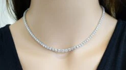 Unknown 9.73 Carat Graduated Riviera Diamond Necklace In 14 Karat White Gold -Mode Bijouterie Magasin Nk0240 01 master 1