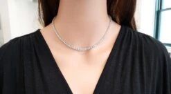 Unknown 9.73 Carat Graduated Riviera Diamond Necklace In 14 Karat White Gold -Mode Bijouterie Magasin Nk0240 master