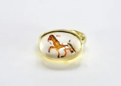 18K Reverse Crystal Mother Of Pearl Hand Painted Brown War Pony Ring 10 18K Reverse Crystal Mother Of Pearl Hand Painted Brown War Pony Ring -Mode Bijouterie Magasin P1010912 master