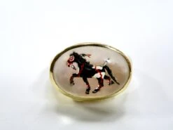 18K Mother Of Pearl Black And White War Horse Reverse Crystal Ring -Mode Bijouterie Magasin P1010925 master