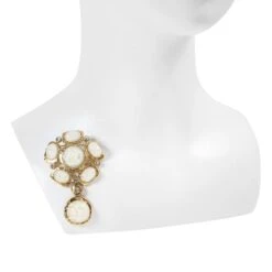 Collectible KJL Hamered Gold With Opal Cabochon Drop Brooch, Circa 2000s 13 Collectible KJL Hamered Gold With Opal Cabochon Drop Brooch, Circa 2000s -Mode Bijouterie Magasin P10 28 4 master