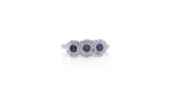 Platinum 3 Stone Ring With 0.5 Carat Natural Sapphire And Diamonds NGI Cert -Mode Bijouterie Magasin P1133475 master