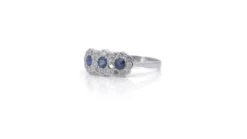 Platinum 3 Stone Ring With 0.5 Carat Natural Sapphire And Diamonds NGI Cert -Mode Bijouterie Magasin P1133476 master
