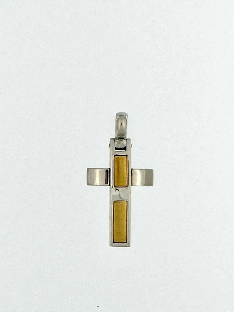 Unknown Modern Italian Cross 18 Karat White And Yellow Gold 7 Unknown Modern Italian Cross 18 Karat White And Yellow Gold – Image 5