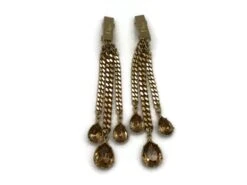 CHRISTIAN DIOR By JOHN GALLIANO Chain & Crystal Dangling Earrings -Mode Bijouterie Magasin P2540225 master