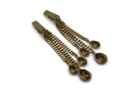 CHRISTIAN DIOR By JOHN GALLIANO Chain & Crystal Dangling Earrings -Mode Bijouterie Magasin P2540227 master