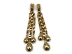 CHRISTIAN DIOR By JOHN GALLIANO Chain & Crystal Dangling Earrings -Mode Bijouterie Magasin P2540235 master