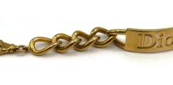 CHRISTIAN DIOR By JOHN GALLIANO Gold Tone ID Tag Curb Bracelet -Mode Bijouterie Magasin P2540522 master