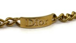 CHRISTIAN DIOR By JOHN GALLIANO Gold Tone ID Tag Curb Bracelet -Mode Bijouterie Magasin P2540524 master