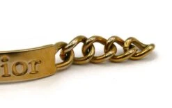 CHRISTIAN DIOR By JOHN GALLIANO Gold Tone ID Tag Curb Bracelet -Mode Bijouterie Magasin P2540526 master