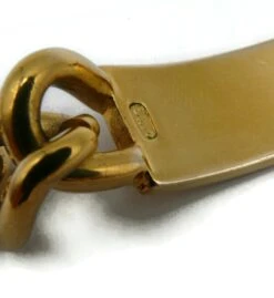 CHRISTIAN DIOR By JOHN GALLIANO Gold Tone ID Tag Curb Bracelet -Mode Bijouterie Magasin P2540538 master