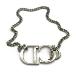 Christian Dior CHRISTIAND DIOR By JOHN GALLIANO Silver Tone CD Chain Necklace -Mode Bijouterie Magasin P2540631 master