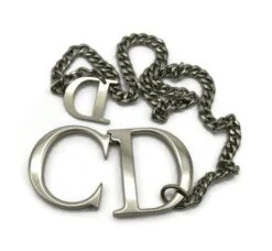 Christian Dior CHRISTIAND DIOR By JOHN GALLIANO Silver Tone CD Chain Necklace -Mode Bijouterie Magasin P2540664 master