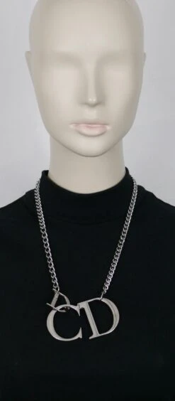 Christian Dior CHRISTIAND DIOR By JOHN GALLIANO Silver Tone CD Chain Necklace -Mode Bijouterie Magasin P2540720 master