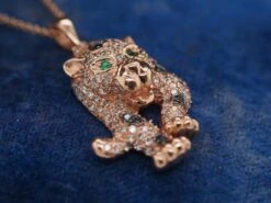 Unknown 14K Rose Gold Diamond And Emerald Panther Pendant And Necklace 15 Unknown 14K Rose Gold Diamond And Emerald Panther Pendant And Necklace -Mode Bijouterie Magasin P5230134 master