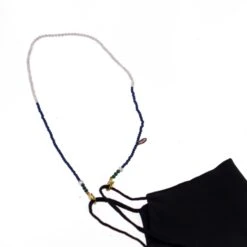 Lapis Lazuli Turquoise Quartz Rock Crystal Bead String Face Mask Holder Necklace 14 Lapis Lazuli Turquoise Quartz Rock Crystal Bead String Face Mask Holder Necklace -Mode Bijouterie Magasin PMASK2A master