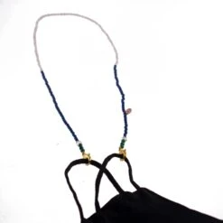 Lapis Lazuli Turquoise Quartz Rock Crystal Bead String Face Mask Holder Necklace 21 Lapis Lazuli Turquoise Quartz Rock Crystal Bead String Face Mask Holder Necklace -Mode Bijouterie Magasin PMASK2C master