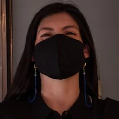 Lapis Lazuli Turquoise Quartz Rock Crystal Bead String Face Mask Holder Necklace 16 Lapis Lazuli Turquoise Quartz Rock Crystal Bead String Face Mask Holder Necklace -Mode Bijouterie Magasin PMASK2Cc master