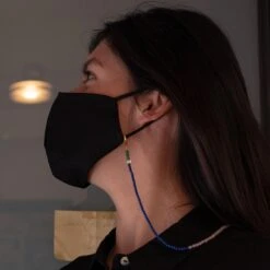 Lapis Lazuli Turquoise Quartz Rock Crystal Bead String Face Mask Holder Necklace 15 Lapis Lazuli Turquoise Quartz Rock Crystal Bead String Face Mask Holder Necklace -Mode Bijouterie Magasin PMASK2Dd master