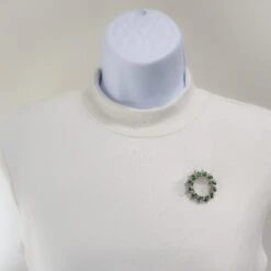 Unknown Emerald And White Diamond Wreath Brooch In 14k White Gold -Mode Bijouterie Magasin PSX 20230512 153533 master