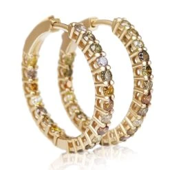 $1 NO RESERVE - 2.10cttw Fancy Diamonds, 14 Karat Yellow Gold Earrings -Mode Bijouterie Magasin PXL 20230220 105229633 master