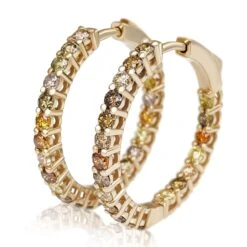 $1 NO RESERVE - 2.10cttw Fancy Diamonds, 14 Karat Yellow Gold Earrings -Mode Bijouterie Magasin PXL 20230220 105252004 master