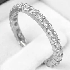 $1 NO RESERVE - 1.01 Carat Diamonds 3/4 Eternity Band - 14K White Gold Ring -Mode Bijouterie Magasin PXL 20230313 1254150300 master