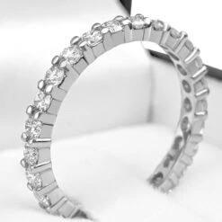 $1 NO RESERVE - 1.01 Carat Diamonds 3/4 Eternity Band - 14K White Gold Ring -Mode Bijouterie Magasin PXL 20230313 1255135499 master