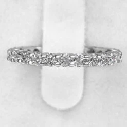 $1 NO RESERVE - 1.01 Carat Diamonds 3/4 Eternity Band - 14K White Gold Ring -Mode Bijouterie Magasin PXL 20230313 1256119533 master