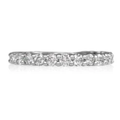 $1 NO RESERVE - 1.01 Carat Diamonds 3/4 Eternity Band - 14K White Gold Ring -Mode Bijouterie Magasin PXL 20230313 1256465411 master