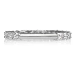 $1 NO RESERVE - 1.01 Carat Diamonds 3/4 Eternity Band - 14K White Gold Ring -Mode Bijouterie Magasin PXL 20230313 1257365899 master