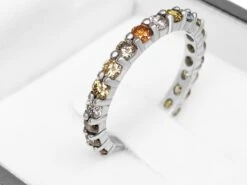 $1 No Reserve, 1.25 Carat Fancy Diamonds 3/4 Eternity Band, 14k White Gold Ring -Mode Bijouterie Magasin PXL 20230320 105206953 master